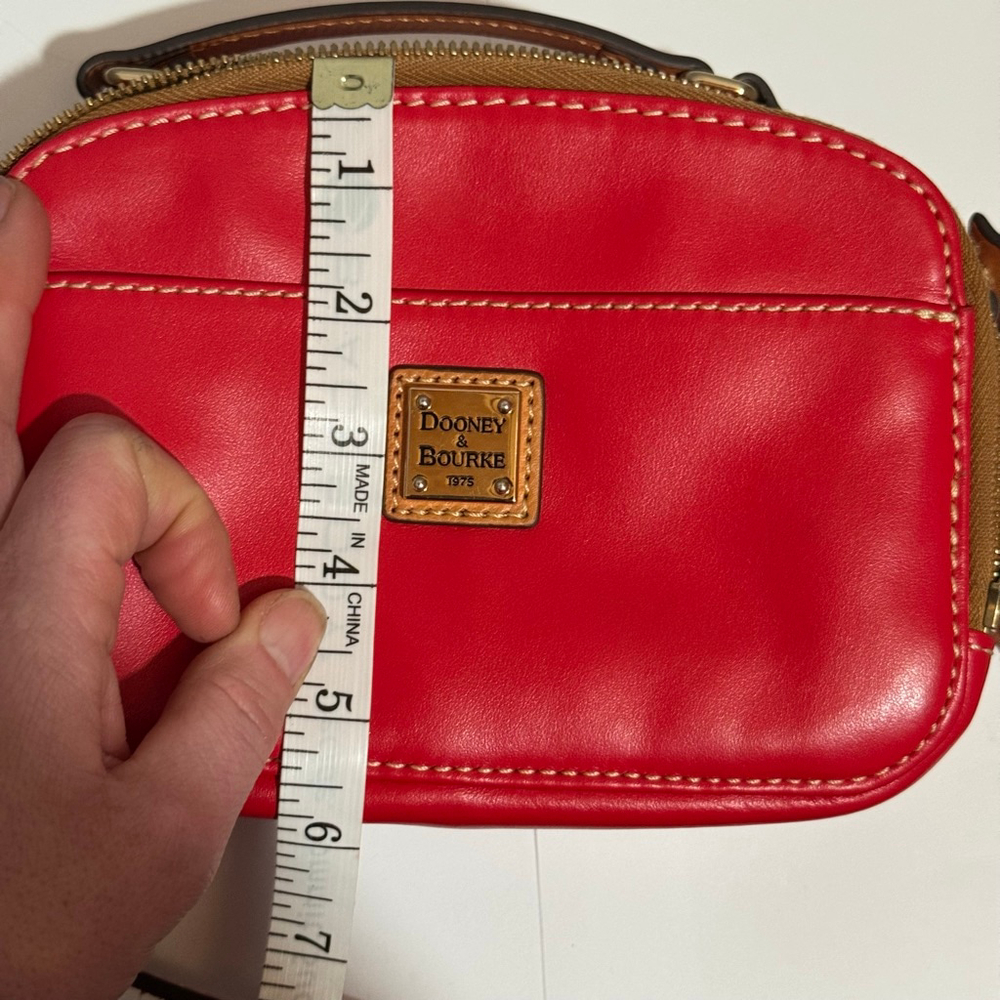 Dooney & Bourke Red Leather Belvedere Ambler Crossbody Bag, Like New, Authentic - Picture 11 of 12